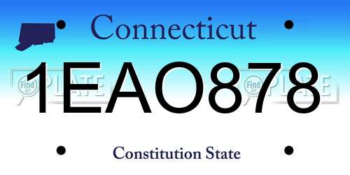 1EAO878 Connecticut License Plate