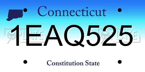 1EAQ525 Connecticut License Plate