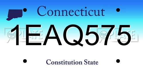 1EAQ575 Connecticut License Plate