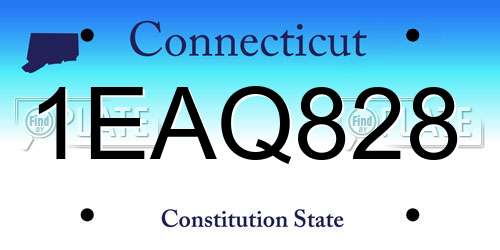 1EAQ828 Connecticut License Plate