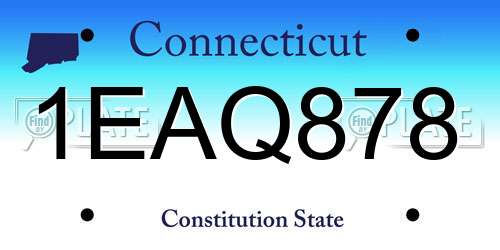 1EAQ878 Connecticut License Plate