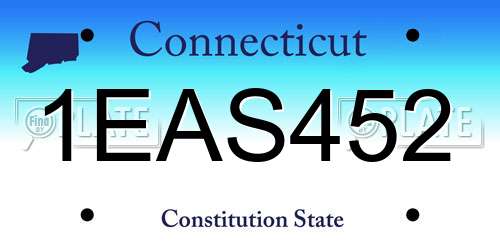 1EAS452 Connecticut License Plate