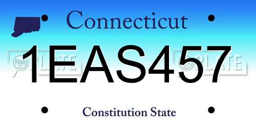 1EAS457 Connecticut License Plate