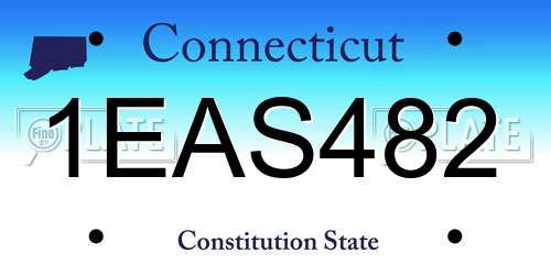 1EAS482 Connecticut License Plate