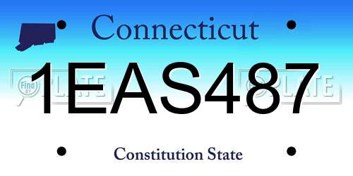 1EAS487 Connecticut License Plate