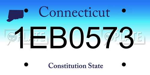 1EB0573 Connecticut License Plate