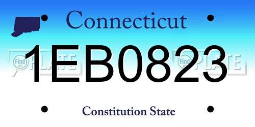 1EB0823 Connecticut License Plate