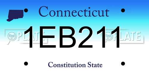 1EB211 Connecticut License Plate