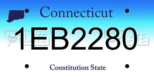 1EB2280 Connecticut License Plate