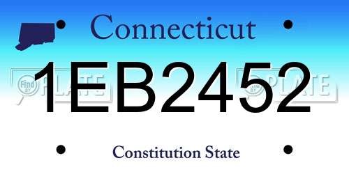 1EB2452 Connecticut License Plate
