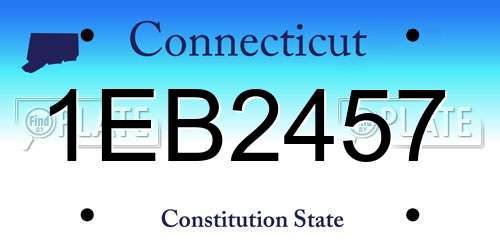 1EB2457 Connecticut License Plate