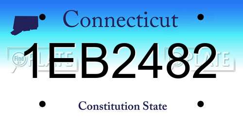 1EB2482 Connecticut License Plate