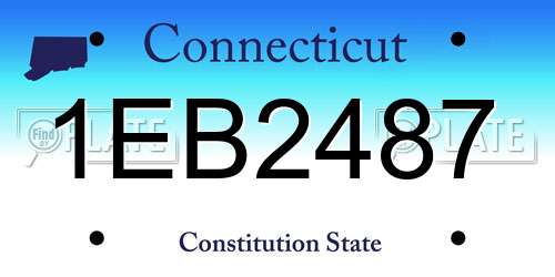 1EB2487 Connecticut License Plate