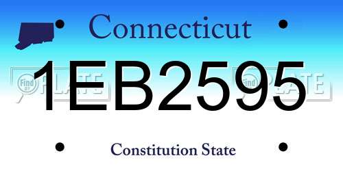 1EB2595 Connecticut License Plate