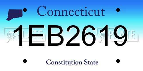 1EB2619 Connecticut License Plate