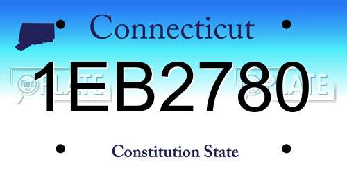 1EB2780 Connecticut License Plate