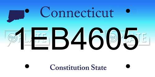 1EB4605 Connecticut License Plate