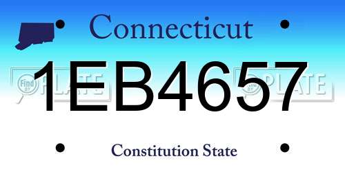 1EB4657 Connecticut License Plate
