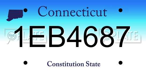 1EB4687 Connecticut License Plate