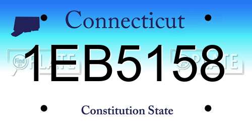 1EB5158 Connecticut License Plate