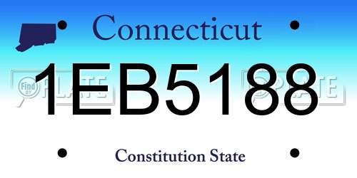 1EB5188 Connecticut License Plate