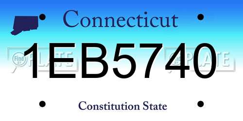 1EB5740 Connecticut License Plate