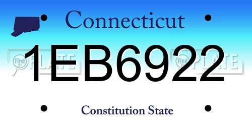 1EB6922 Connecticut License Plate