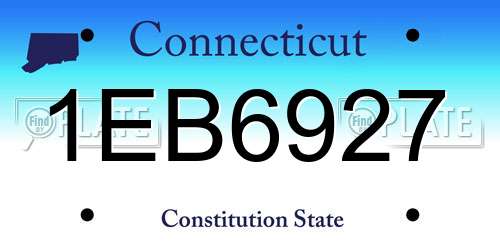 1EB6927 Connecticut License Plate