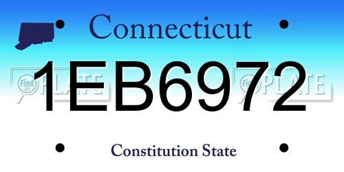 1EB6972 Connecticut License Plate