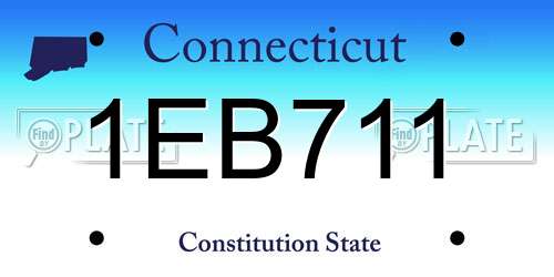 1EB711 Connecticut License Plate