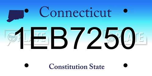 1EB7250 Connecticut License Plate