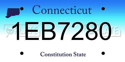 1EB7280 Connecticut License Plate