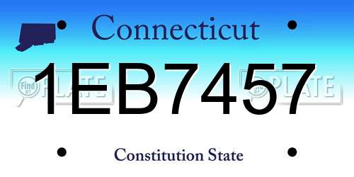 1EB7457 Connecticut License Plate