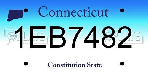 1EB7482 Connecticut License Plate