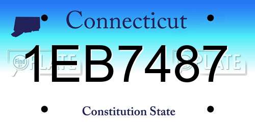 1EB7487 Connecticut License Plate
