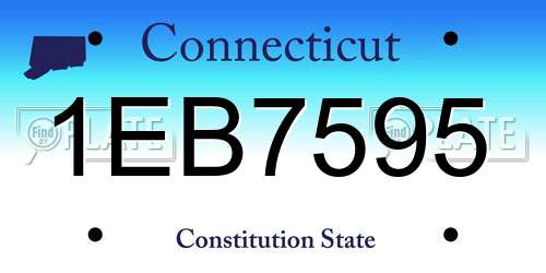 1EB7595 Connecticut License Plate