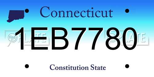 1EB7780 Connecticut License Plate