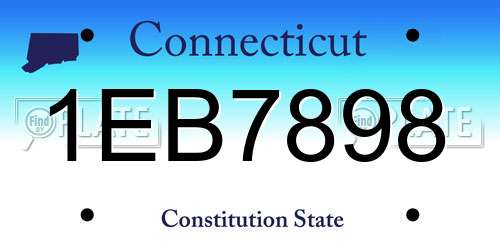 1EB7898 Connecticut License Plate