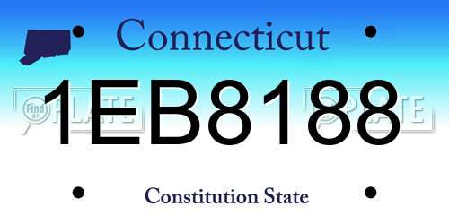 1EB8188 Connecticut License Plate