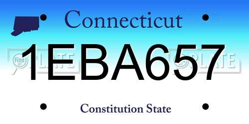 1EBA657 Connecticut License Plate