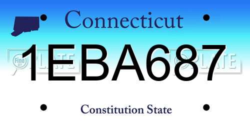 1EBA687 Connecticut License Plate