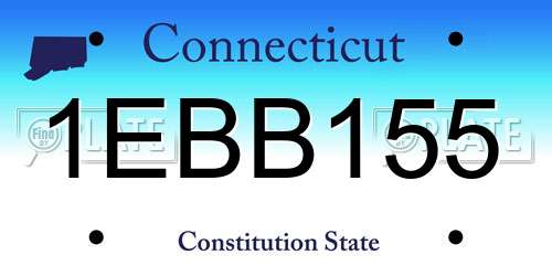 1EBB155 Connecticut License Plate