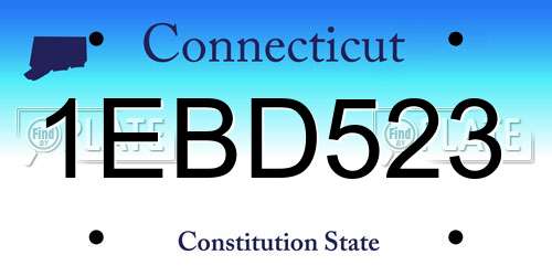 1EBD523 Connecticut License Plate