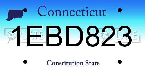 1EBD823 Connecticut License Plate