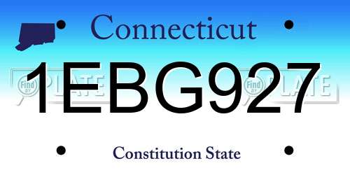1EBG927 Connecticut License Plate