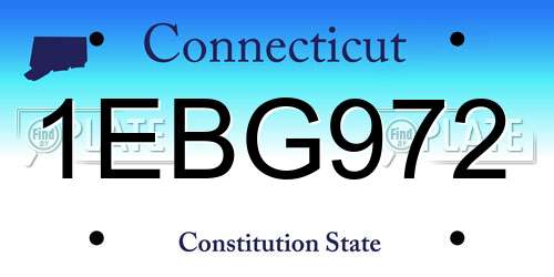 1EBG972 Connecticut License Plate