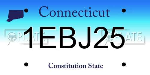 1EBJ25 Connecticut License Plate