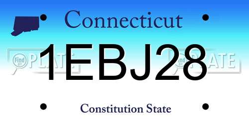 1EBJ28 Connecticut License Plate