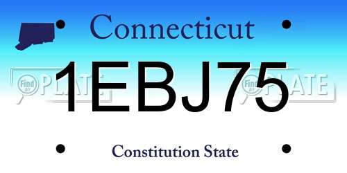 1EBJ75 Connecticut License Plate