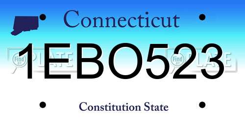 1EBO523 Connecticut License Plate
